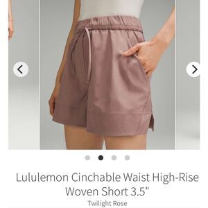 lululemon athletica Cinchable Waist High-Rise Woven Shorts — Twilight Rose